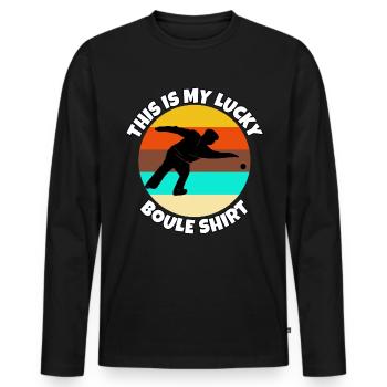 Boules - Men's Premium Organic Long Sleeve Shirt - black - Front - Nico (187cm)