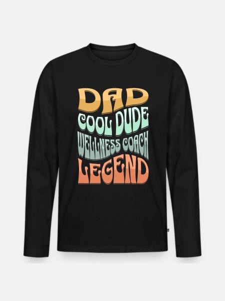 Papa Wellness Coach - Men's Premium Organic Long Sleeve Shirt - black