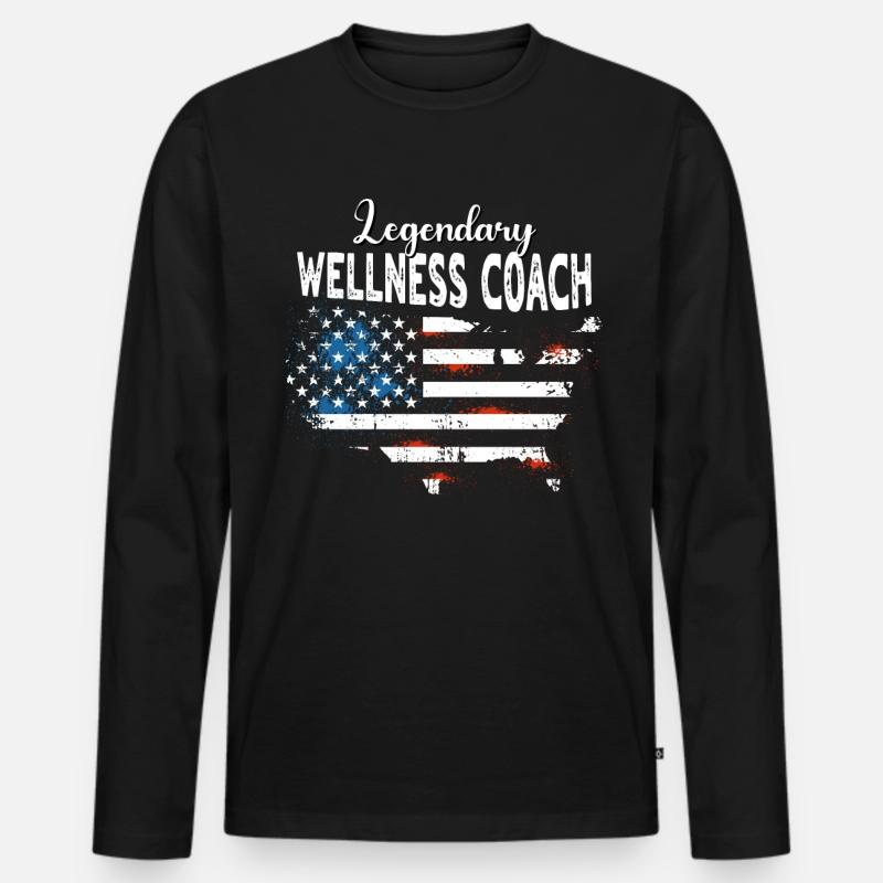 Wellness Coach US - Männer Premium Bio Langarmshirt - Schwarz
