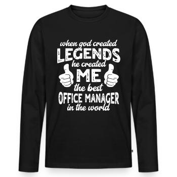 Bester Büro Manager Legende - Männer Premium Bio Langarmshirt - Schwarz - Vorne - Nico (187cm)