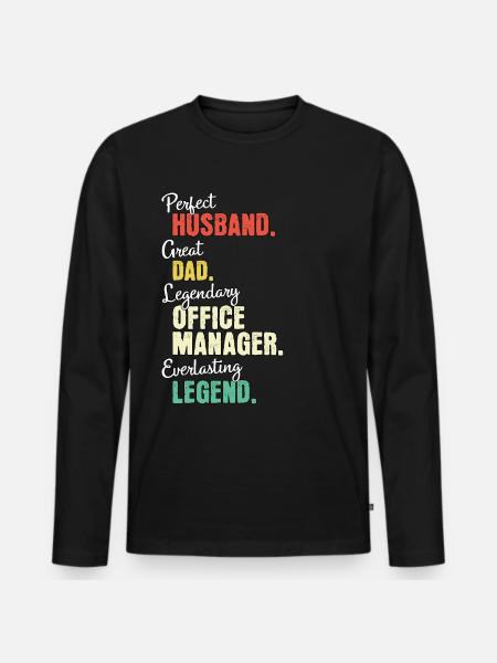 Office Manager Dad - Men's Premium Organic Long Sleeve Shirt - black