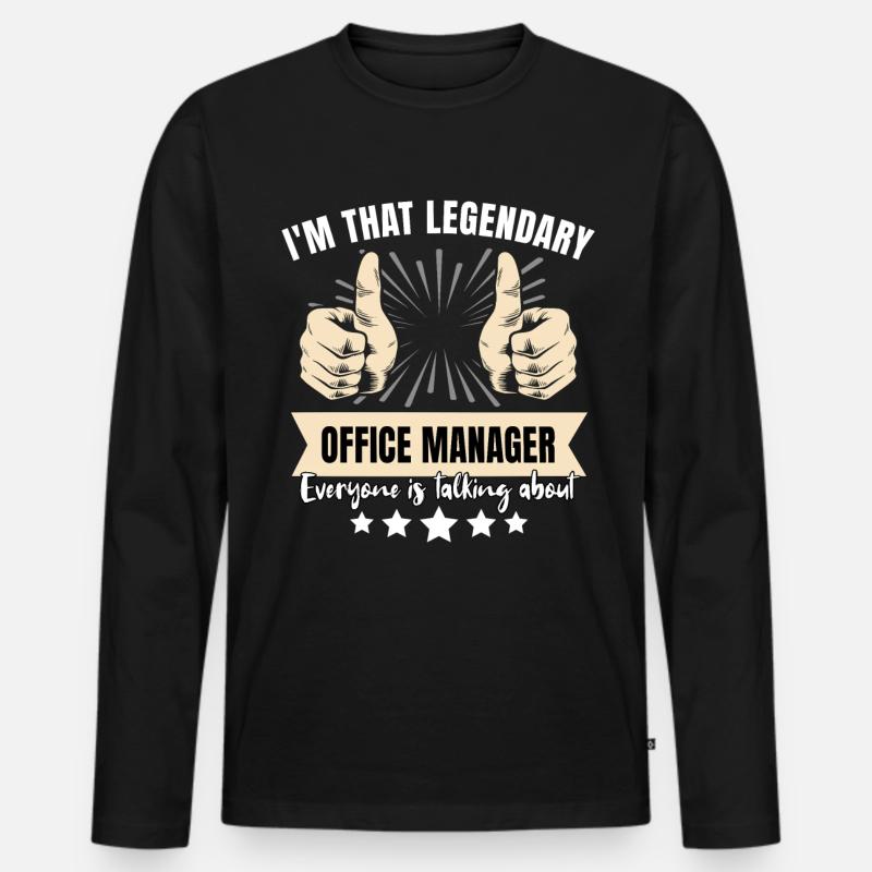 Legendärer Büro Manager - Männer Premium Bio Langarmshirt - Schwarz
