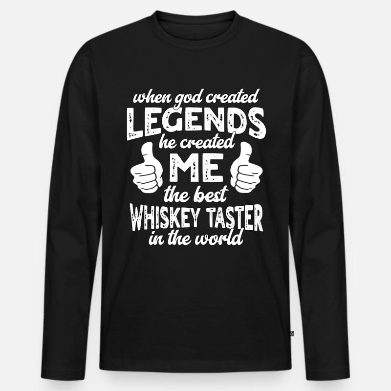Bester Whiskey Trinker Legende - Männer Premium Bio Langarmshirt - Schwarz