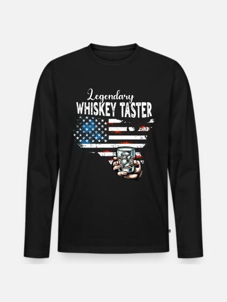 Whiskey Drinker US - Men's Premium Organic Long Sleeve Shirt - black