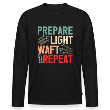 Purification spirituelle de plumes de sauge - T-shirt manches longues Premium bio Homme - noir - Devant - Nico (187cm)