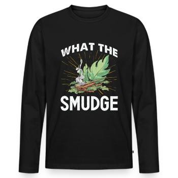 Purification spirituelle de plumes de sauge - T-shirt manches longues Premium bio Homme - noir - Devant - Nico (187cm)