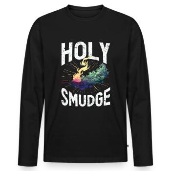 Purification spirituelle de plumes de sauge - T-shirt manches longues Premium bio Homme - noir - Devant - Nico (187cm)