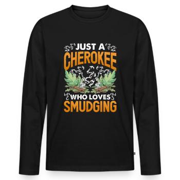 Smudge Sage Feather Spirituelle Smudging - Männer Premium Bio Langarmshirt - Schwarz - Vorne - Nico (187cm)