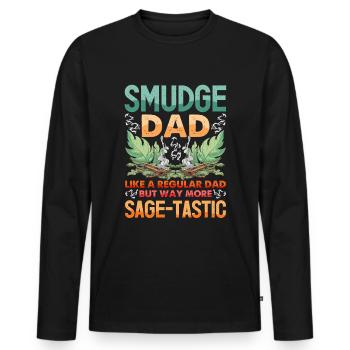Smudge Sage Feather Spirituelle Smudging - Männer Premium Bio Langarmshirt - Schwarz - Vorne - Nico (187cm)
