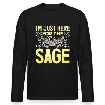 Smudge Sage Feather Spirituelle Smudging - Männer Premium Bio Langarmshirt - Schwarz - Vorne - Nico (187cm)