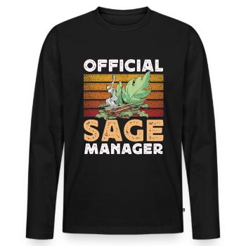 Smudge Sage Feather Spirituelle Smudging - Männer Premium Bio Langarmshirt - Schwarz - Vorne - Nico (187cm)