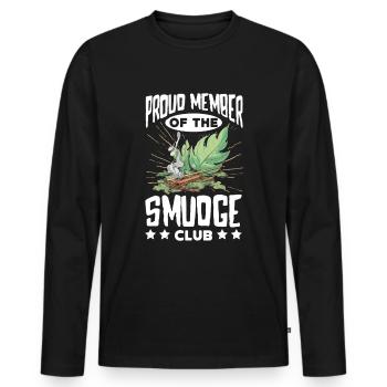 Smudge Sage Feather Spirituelle Smudging - Männer Premium Bio Langarmshirt - Schwarz - Vorne - Nico (187cm)