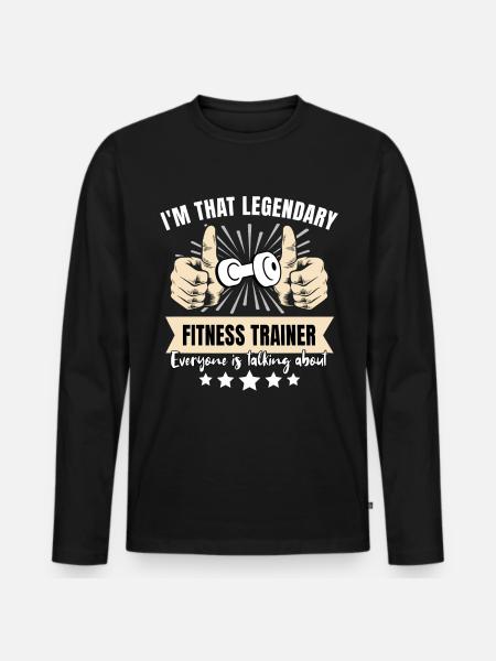 Legendary fitness trainer - Men's Premium Organic Long Sleeve Shirt - black