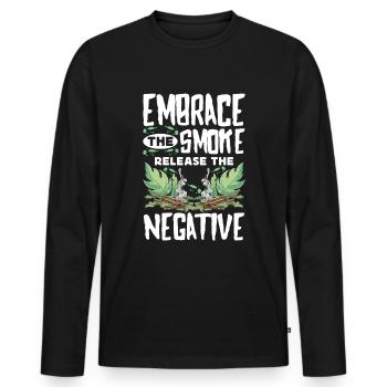 Smudge Sage Feather Spirituelle Smudging - Männer Premium Bio Langarmshirt - Schwarz - Vorne - Nico (187cm)