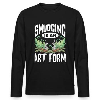 Smudge Sage Feather Spirituelle Smudging - Männer Premium Bio Langarmshirt - Schwarz - Vorne - Nico (187cm)