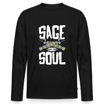 Smudge Sage Feather Spirituelle Smudging - Männer Premium Bio Langarmshirt - Schwarz - Vorne - Nico (187cm)