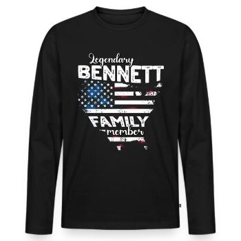 Family Bennett US - Men's Premium Organic Long Sleeve Shirt - black - Front - Nico (187cm)
