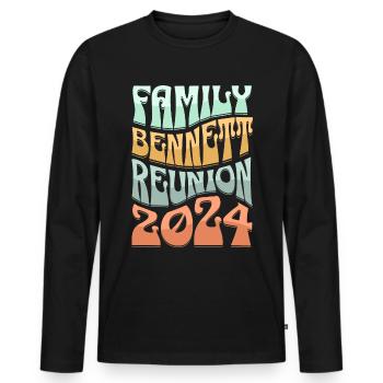 Bennett Family Reunion 2024 - Men's Premium Organic Long Sleeve Shirt - black - Front - Nico (187cm)