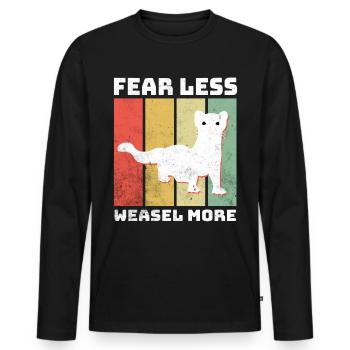 Weasel Sayings - Men's Premium Organic Long Sleeve Shirt - black - Front - Nico (187cm)