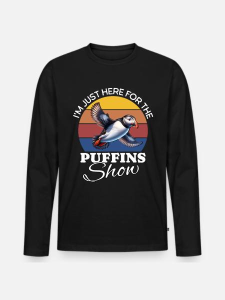 Funny puffin sayings - Men's Premium Organic Long Sleeve Shirt - black