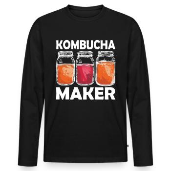 Kombucha Maker Kombucha Tee liebhaber - Männer Premium Bio Langarmshirt - Schwarz - Vorne - Nico (187cm)