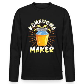 Kombucha Maker Kombucha Tee liebhaber - Männer Premium Bio Langarmshirt - Schwarz - Vorne - Nico (187cm)
