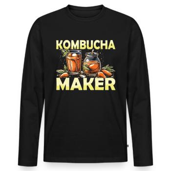 Kombucha Maker Kombucha Tee liebhaber - Männer Premium Bio Langarmshirt - Schwarz - Vorne - Nico (187cm)