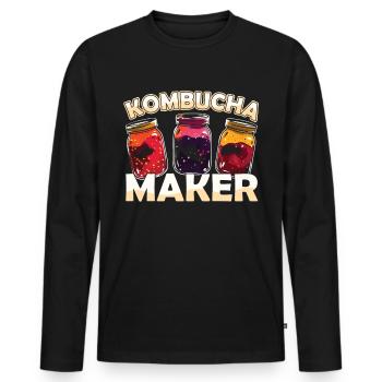 Kombucha Maker Kombucha Tee liebhaber - Männer Premium Bio Langarmshirt - Schwarz - Vorne - Nico (187cm)