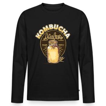 Kombucha Maker Kombucha Tee liebhaber - Männer Premium Bio Langarmshirt - Schwarz - Vorne - Nico (187cm)