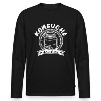 Kombucha Maker Kombucha Tee liebhaber - Männer Premium Bio Langarmshirt - Schwarz - Vorne - Nico (187cm)
