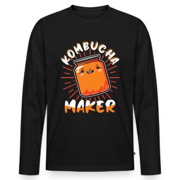 Kombucha Maker Kombucha Tee liebhaber - Männer Premium Bio Langarmshirt - Schwarz - Vorne - Nico (187cm)