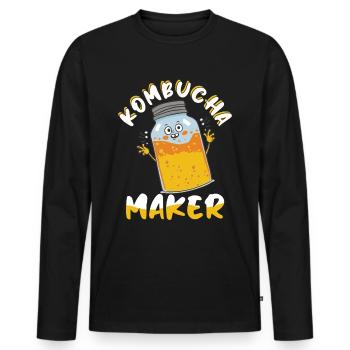 Kombucha Maker Kombucha Tee liebhaber - Männer Premium Bio Langarmshirt - Schwarz - Vorne - Nico (187cm)