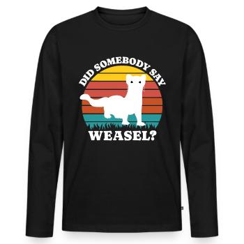 Weasel - Men's Premium Organic Long Sleeve Shirt - black - Front - Nico (187cm)