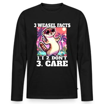 Weasel Sayings - Men's Premium Organic Long Sleeve Shirt - black - Front - Nico (187cm)