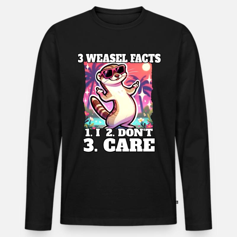 Wiesel Sprüche - Männer Premium Bio Langarmshirt - Schwarz
