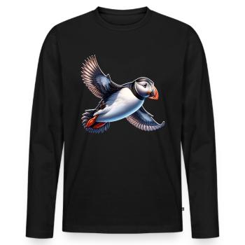 Papageientaucher - Männer Premium Bio Langarmshirt - Schwarz - Vorne - Nico (187cm)