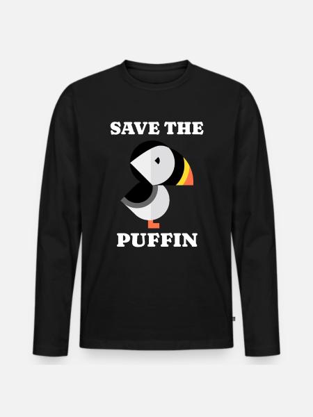Save Puffin - Men's Premium Organic Long Sleeve Shirt - black