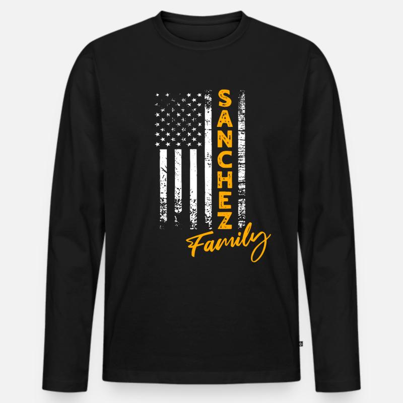 Sanchez USA - Männer Premium Bio Langarmshirt - Schwarz