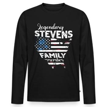Family Stevens US - Men's Premium Organic Long Sleeve Shirt - black - Front - Nico (187cm)