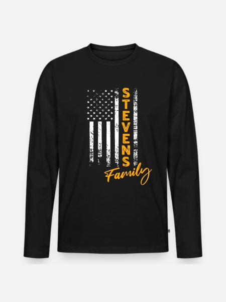 Stevens USA - Männer Premium Bio Langarmshirt - Schwarz