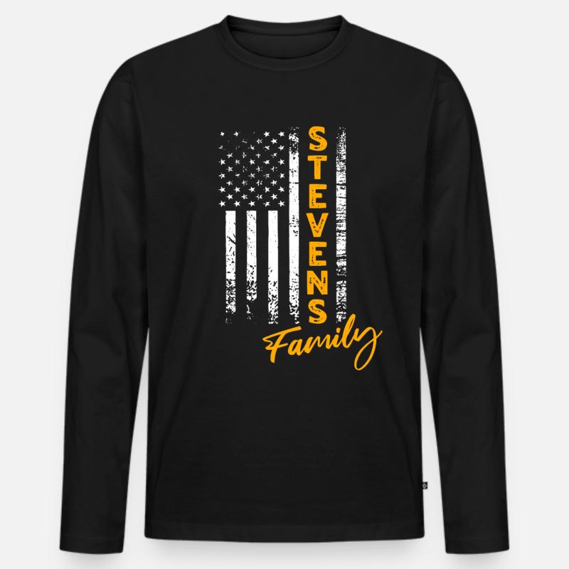 Stevens USA - Männer Premium Bio Langarmshirt - Schwarz