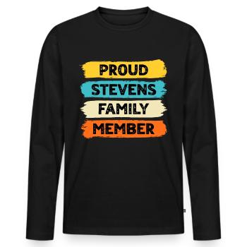 Stolzer Stevens - Männer Premium Bio Langarmshirt - Schwarz - Vorne - Nico (187cm)