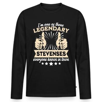 Legendäre Stevens Legende - Männer Premium Bio Langarmshirt - Schwarz - Vorne - Nico (187cm)