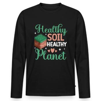 Dear Soil Science Agricultural Scientist - Men's Premium Organic Long Sleeve Shirt - black - Front - Nico (187cm)
