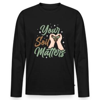 Dear Soil Science Agricultural Scientist - Men's Premium Organic Long Sleeve Shirt - black - Front - Nico (187cm)