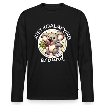 Funny Koala Sayings - Men's Premium Organic Long Sleeve Shirt - black - Front - Nico (187cm)