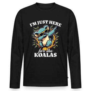 Funny Koala Sayings - Men's Premium Organic Long Sleeve Shirt - black - Front - Nico (187cm)