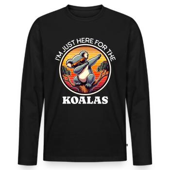 Funny Koala Sayings - Men's Premium Organic Long Sleeve Shirt - black - Front - Nico (187cm)