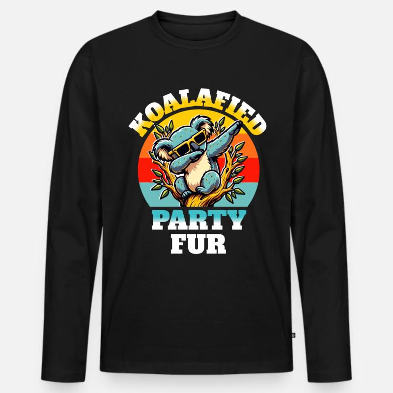 Lustige Koala Sprüche - Männer Premium Bio Langarmshirt - Schwarz