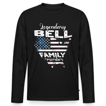 Familie Bell US - Männer Premium Bio Langarmshirt - Schwarz - Vorne - Nico (187cm)